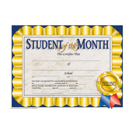 HAYES Student of The Month Certificate, PK5 VA528-5